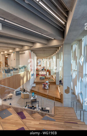 Calgary, Alberta - December 15, 2018: Interior of Calgary`s Central Branch of the Calgary Public Library. The library opened in November 2018 and was Stock Photo